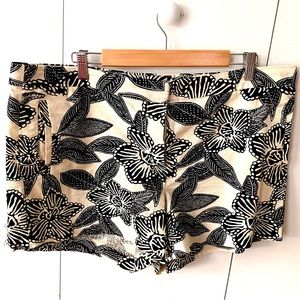 - J.Crew Hibiscus Print Linen Shorts, GUC